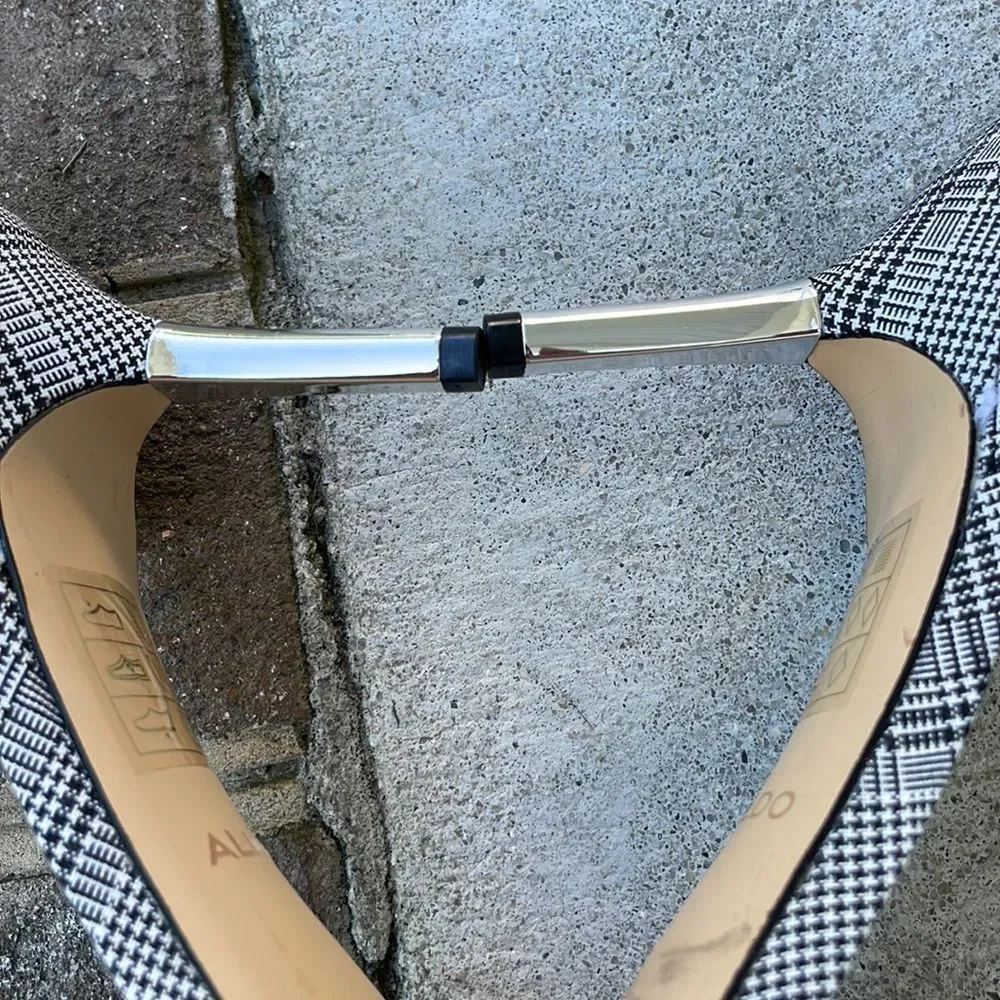 Aldo Black and White Glen Plaid Heels. Size 8.